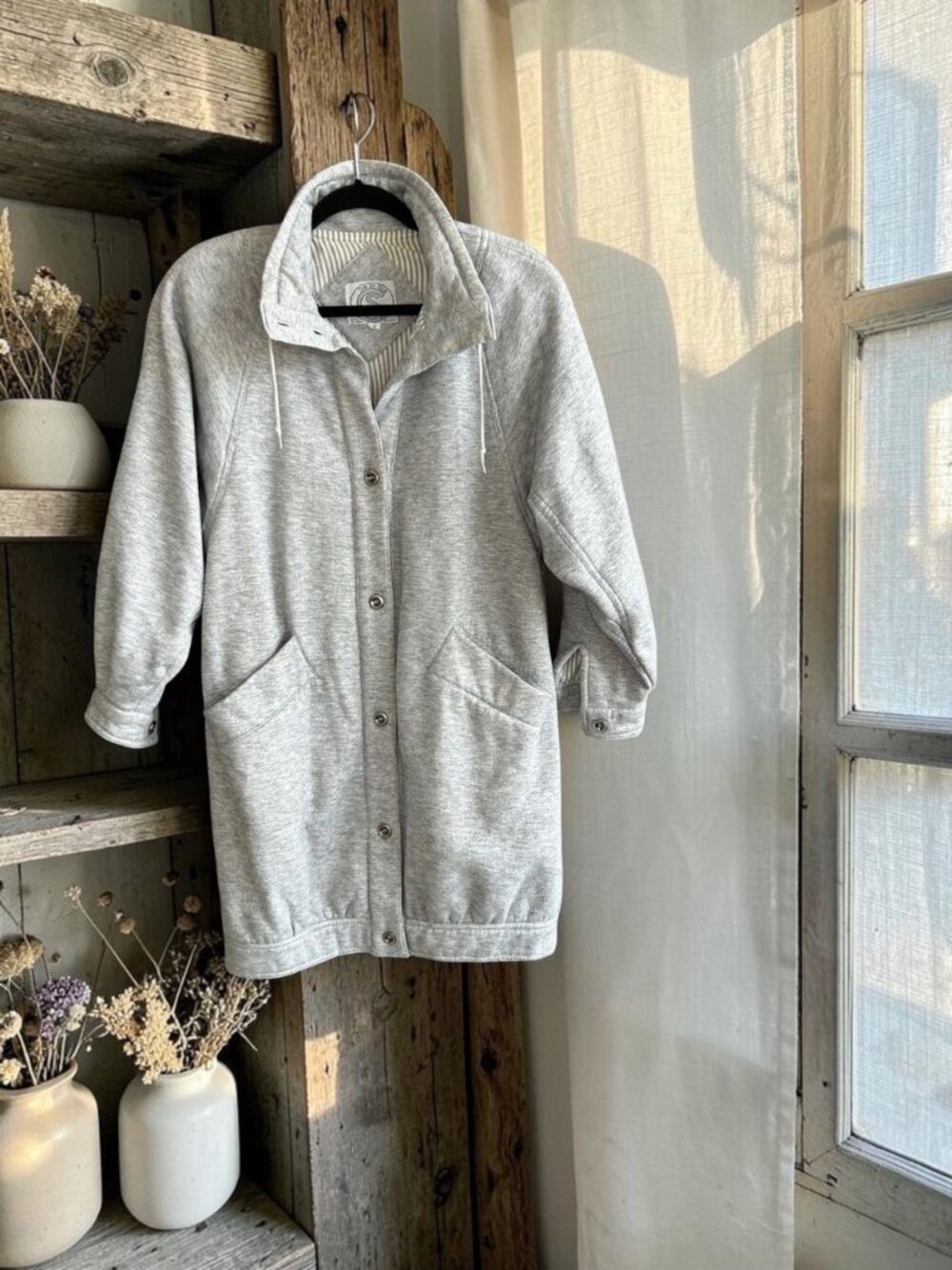 Be in the Current Seen Vintage 90s Gray Tunic Slouchy Length Jacket Size Small